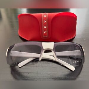 Vintage Prada Sport White Gradient SPS03P Shield Sunglasses